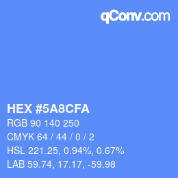 Color code: HEX #5A8CFA | qconv.com
