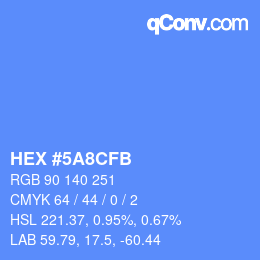 カラーコード: HEX #5A8CFB | qconv.com