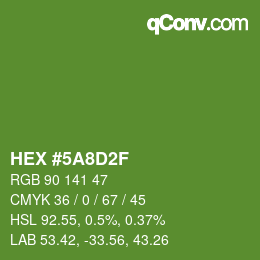 Color code: HEX #5A8D2F | qconv.com