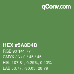 Color code: HEX #5A8D4D | qconv.com