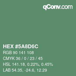 Color code: HEX #5A8D6C | qconv.com