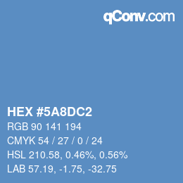 カラーコード: HEX #5A8DC2 | qconv.com