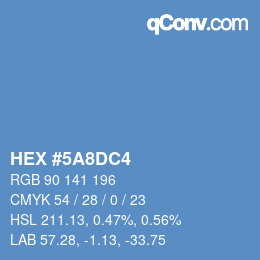 颜色代码: HEX #5A8DC4 | qconv.com