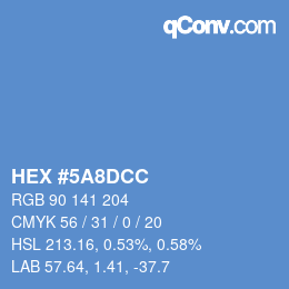 Color code: HEX #5A8DCC | qconv.com