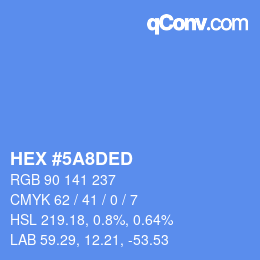 颜色代码: HEX #5A8DED | qconv.com