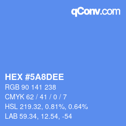 颜色代码: HEX #5A8DEE | qconv.com