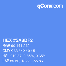 颜色代码: HEX #5A8DF2 | qconv.com