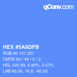 Código de color: HEX #5A8DFB | qconv.com