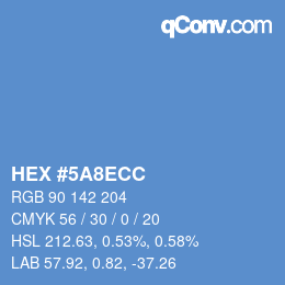 カラーコード: HEX #5A8ECC | qconv.com
