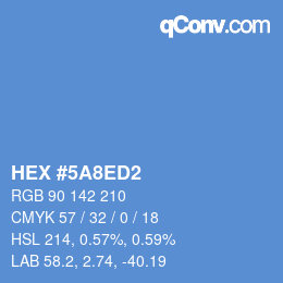 Farbcode: HEX #5A8ED2 | qconv.com