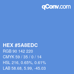 カラーコード: HEX #5A8EDC | qconv.com