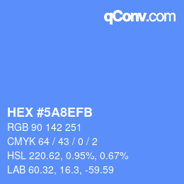 カラーコード: HEX #5A8EFB | qconv.com