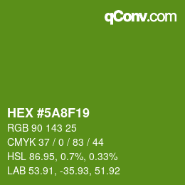 Color code: HEX #5A8F19 | qconv.com