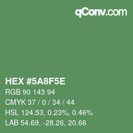 Color code: HEX #5A8F5E | qconv.com