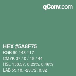 カラーコード: HEX #5A8F75 | qconv.com