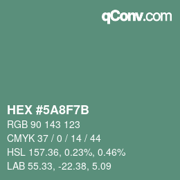 Farbcode: HEX #5A8F7B | qconv.com