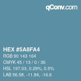 Color code: HEX #5A8FA4 | qconv.com