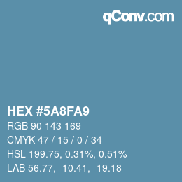 Color code: HEX #5A8FA9 | qconv.com