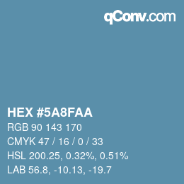 Color code: HEX #5A8FAA | qconv.com