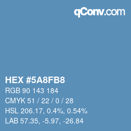 Color code: HEX #5A8FB8 | qconv.com