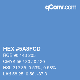 Color code: HEX #5A8FCD | qconv.com
