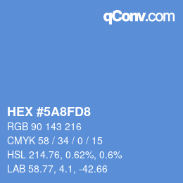カラーコード: HEX #5A8FD8 | qconv.com