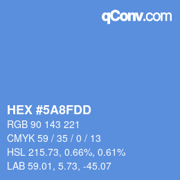 Farbcode: HEX #5A8FDD | qconv.com
