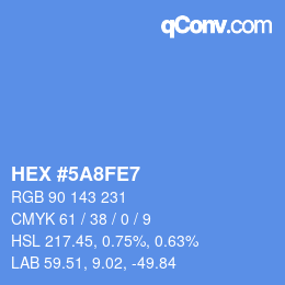 Color code: HEX #5A8FE7 | qconv.com