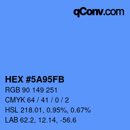 カラーコード: HEX #5A95FB | qconv.com