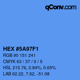 Farbcode: HEX #5A97F1 | qconv.com
