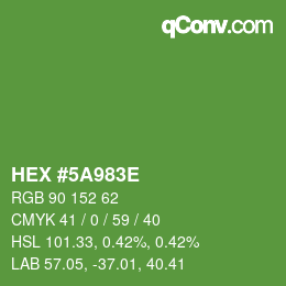 Color code: HEX #5A983E | qconv.com
