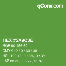 Color code: HEX #5A9C3E | qconv.com