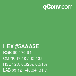 Color code: HEX #5AAA5E | qconv.com