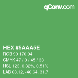 カラーコード: HEX #5AAA5E | qconv.com