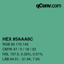 Color code: HEX #5AAA8C | qconv.com