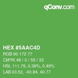 Color code: HEX #5AAC4D | qconv.com