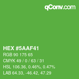 Color code: HEX #5AAF41 | qconv.com