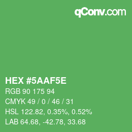 Color code: HEX #5AAF5E | qconv.com