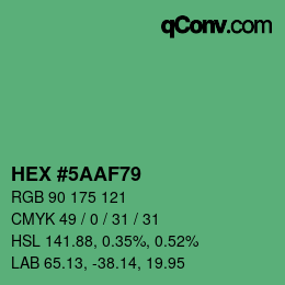 颜色代码: HEX #5AAF79 | qconv.com