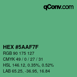 Farbcode: HEX #5AAF7F | qconv.com
