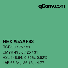 Código de color: HEX #5AAF83 | qconv.com