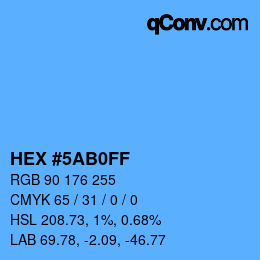 Color code: HEX #5AB0FF | qconv.com