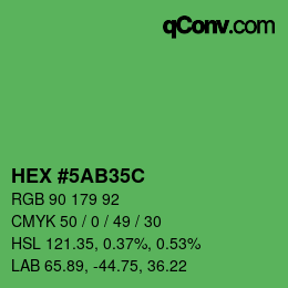 Color code: HEX #5AB35C | qconv.com