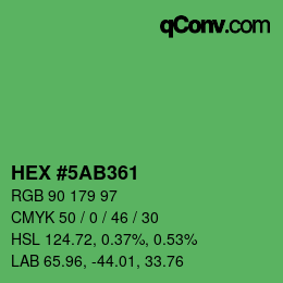 Color code: HEX #5AB361 | qconv.com