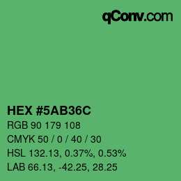 Color code: HEX #5AB36C | qconv.com