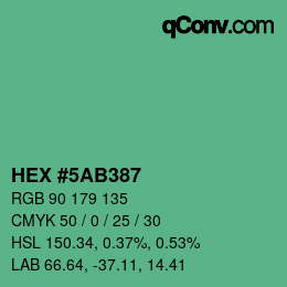 Color code: HEX #5AB387 | qconv.com