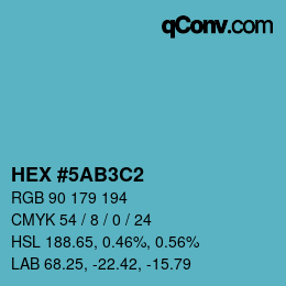Color code: HEX #5AB3C2 | qconv.com