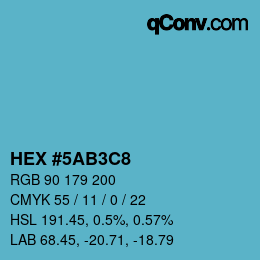 Color code: HEX #5AB3C8 | qconv.com