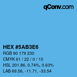 Color code: HEX #5AB3E6 | qconv.com