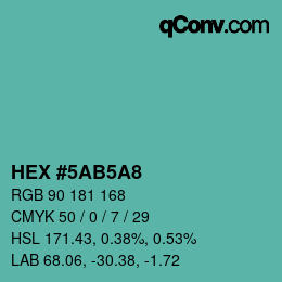 Color code: HEX #5AB5A8 | qconv.com